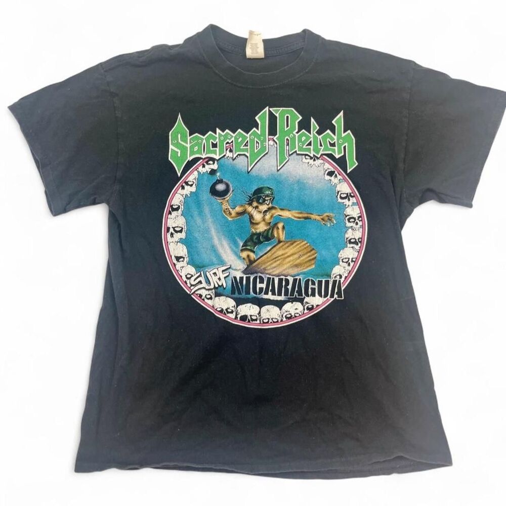 Gildan Men's Black and Navy T-shirt